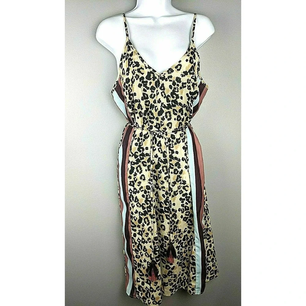 Miken‎ Swimsuit Cover-Up Dress Women's Size Medium Leopard Print NEW